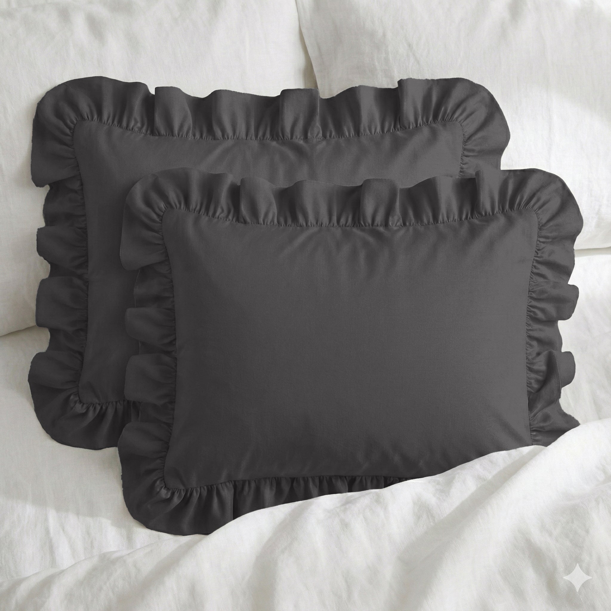 Sabia %100 Pamuk Fırfırlı Yastık Kılıfı Seti - 50x60 cm