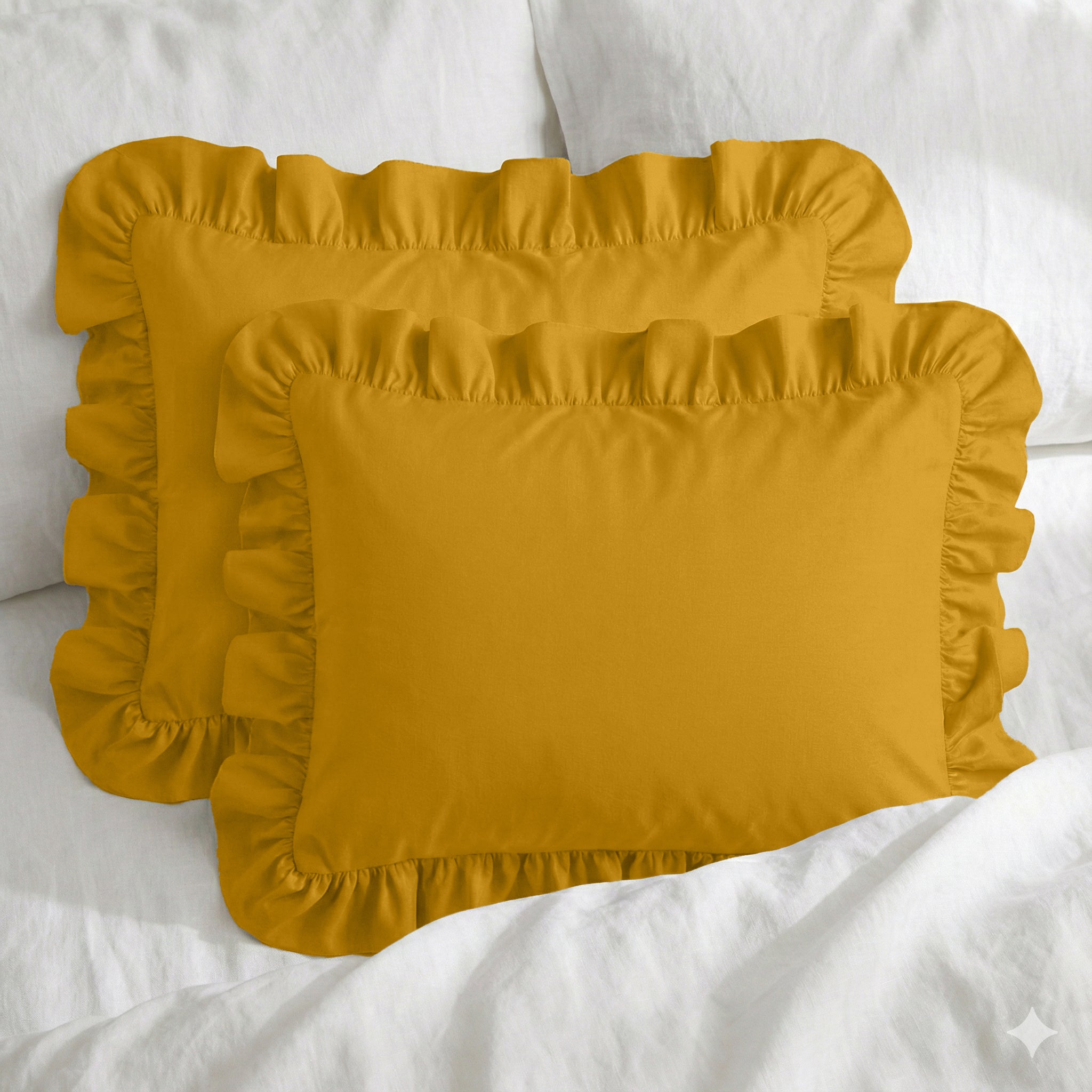 Sabia %100 Pamuk Fırfırlı Yastık Kılıfı Seti - 50x60 cm