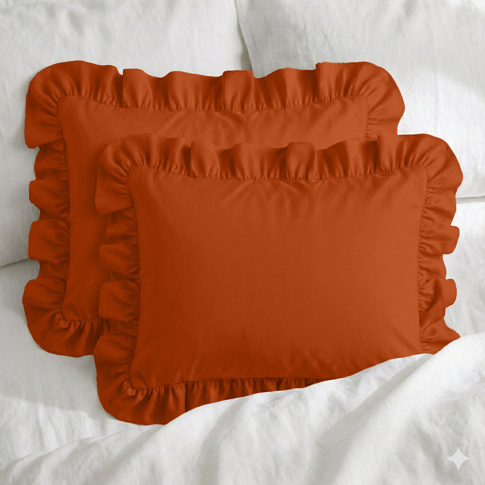 Sabia %100 Pamuk Fırfırlı Yastık Kılıfı Seti - 50x60 cm