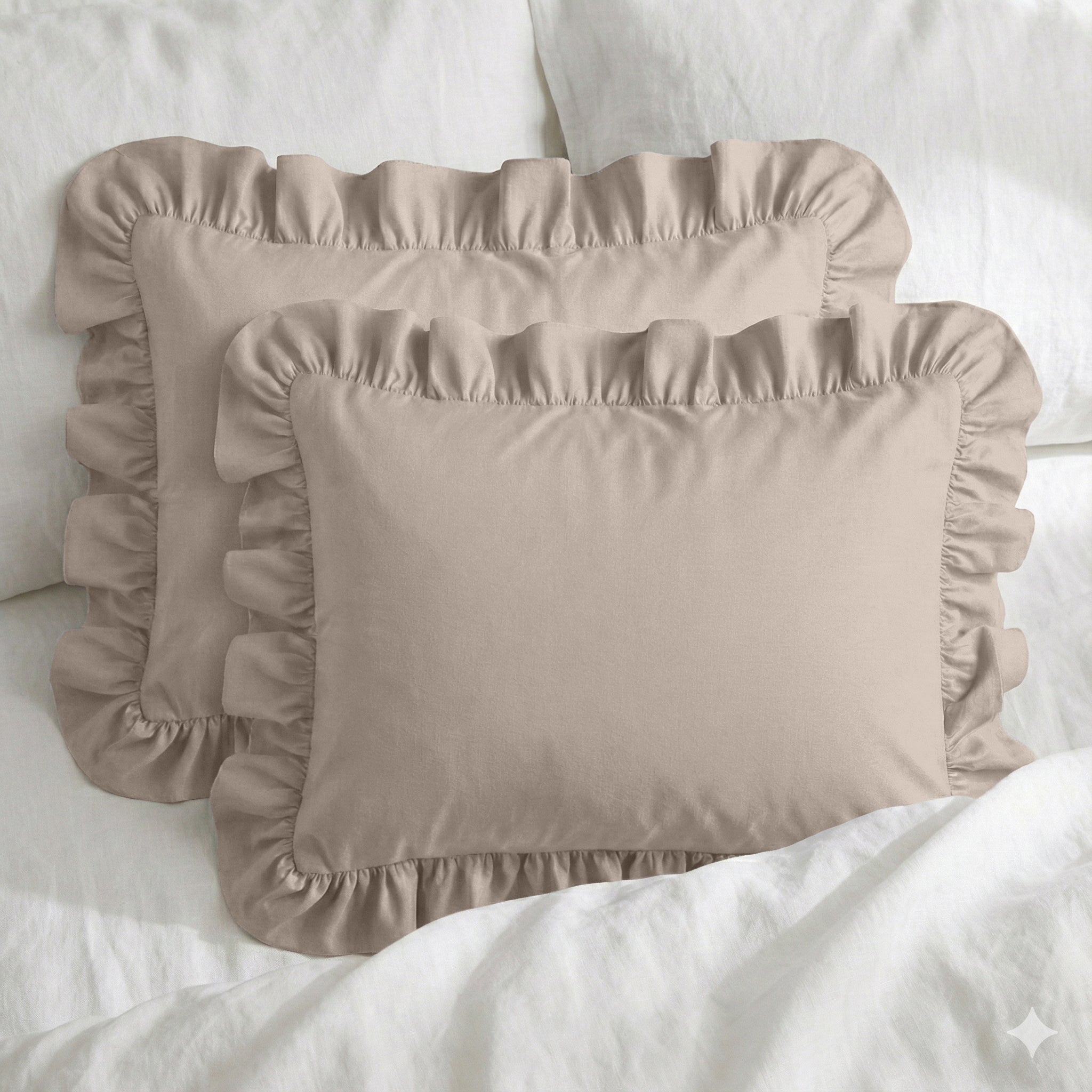 Sabia %100 Pamuk Fırfırlı Yastık Kılıfı Seti - 50x60 cm